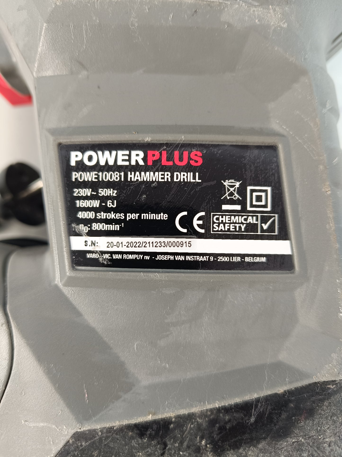 Rotopercutor POWERplus Hepofort Powe10081, 1600 W, maner dublu